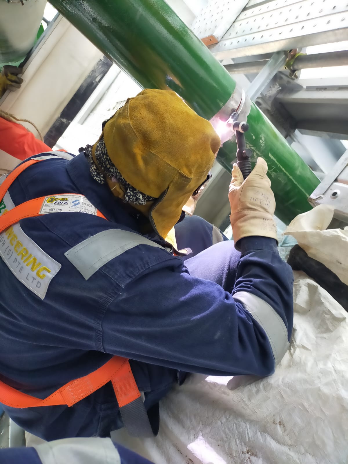 Certified TIG welding on process piping